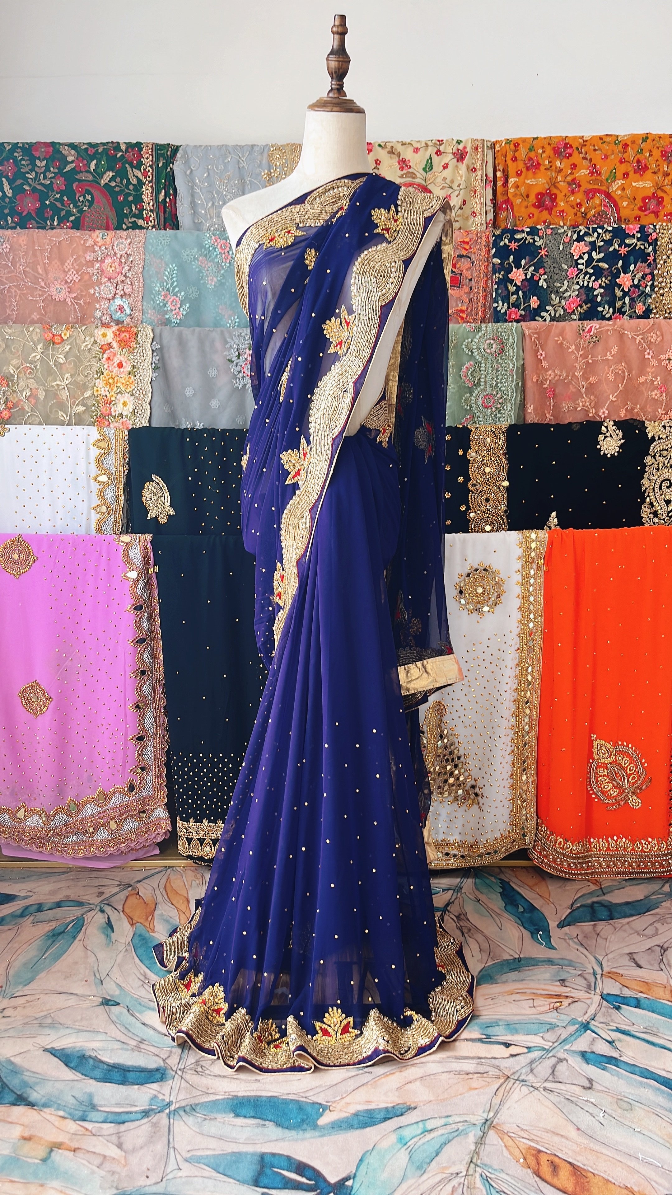 印度重工刺绣钉珠6米大纱丽尼泊尔泰国服饰  年会旅游/顺丰包邮