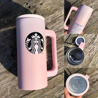 星巴克杯子21韩国情人节爱心云朵粉色马克丘比特吸管保温杯蜂蜜 虎窝淘