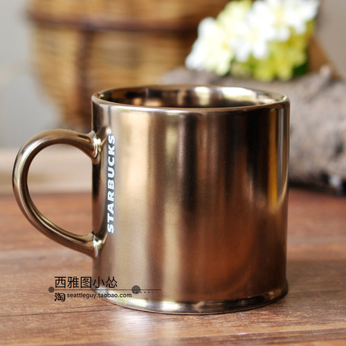 正品星巴克杯子限量圣诞韩国姜饼人玻璃杯金色璀璨马克杯美人鱼 - 图1