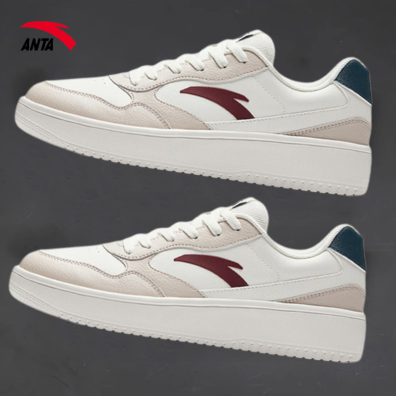 安踏板鞋男冬季新款学生小白鞋厚底休闲鞋官方旗舰正品男士运动鞋 - 图0