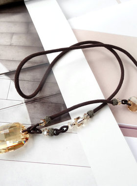 水晶长款情人节生日礼物毛衣链