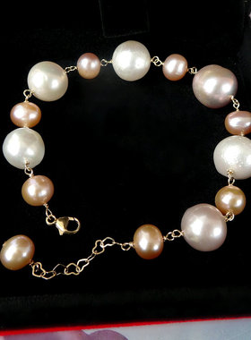 纯天然珍珠手链女异性不规则复古