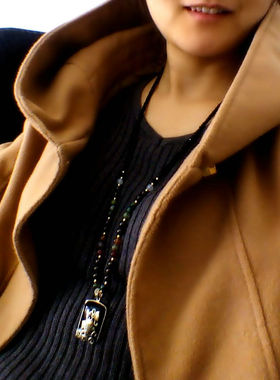 年年有余长款黑玛瑙水晶毛衣链