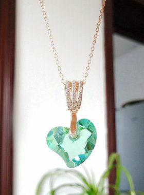 思念水晶颈链韩版时尚风心形吊坠