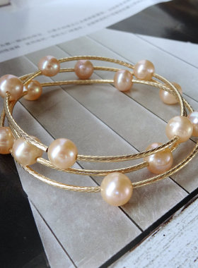 天然淡水珍珠手链三圈韩版