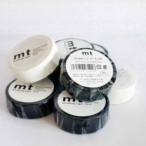 日本mt foto和纸胶带黑白宽15mm长7米摄影用耐热抗高温好撕不残胶 - 图0