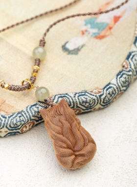 天然老山檀香凤水项链女款M搭配和田玉佛珠念珠文玩配饰项链