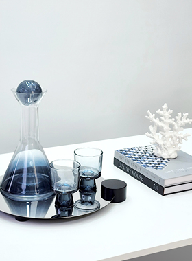 轻奢简约金属托盘客厅茶几摆件