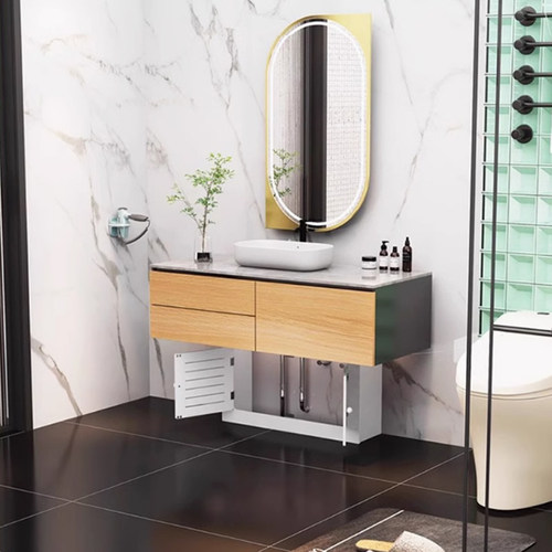 浴室洗手台下面管道遮挡L形U形防水遮丑挡板暖气阀门水表遮挡柜 - 图2