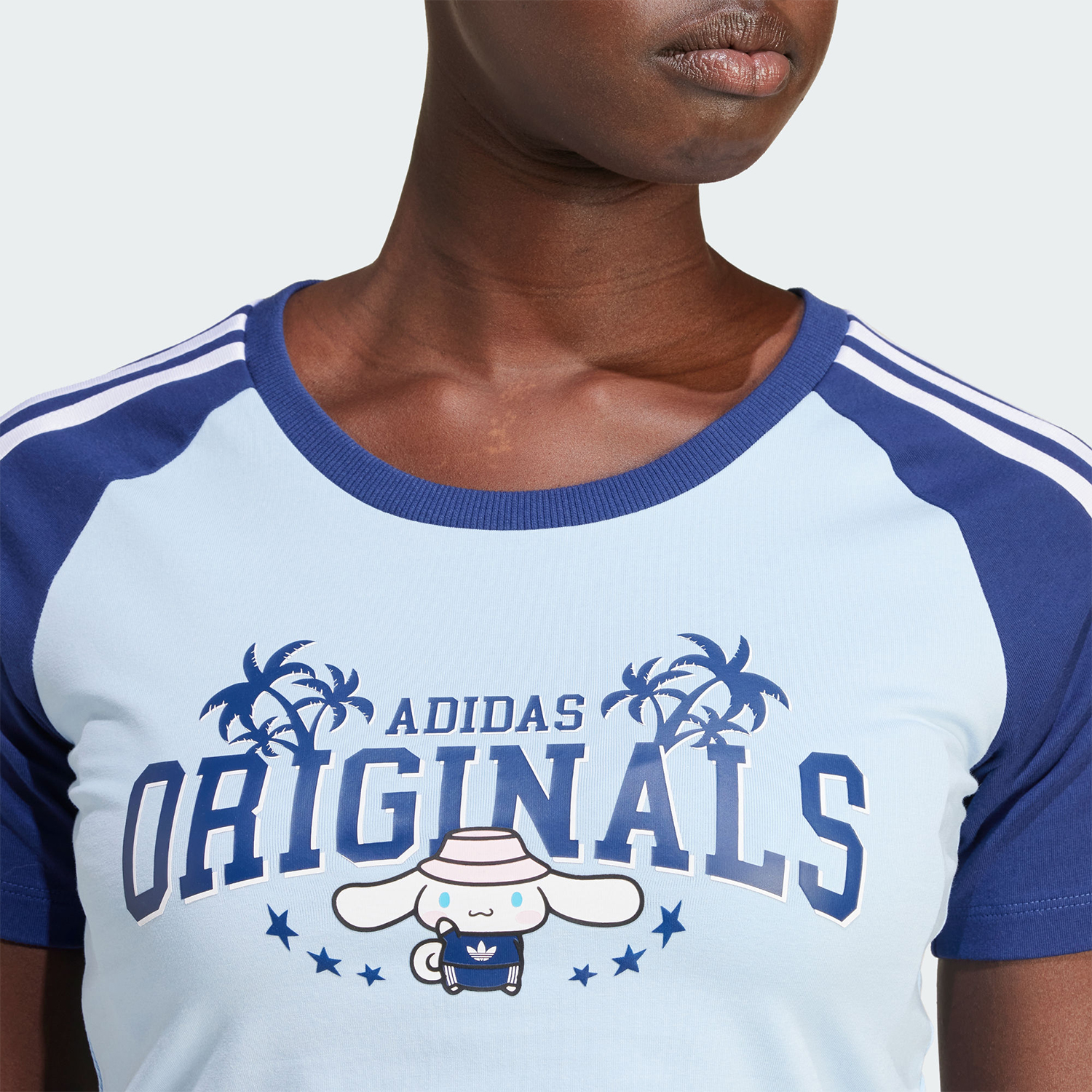Adidas/阿迪达斯正品CROP BABY TEE C女联名款运动短袖T恤JH3175 - 图1