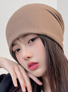 黑色帽子女士冬季时尚休闲针织帽