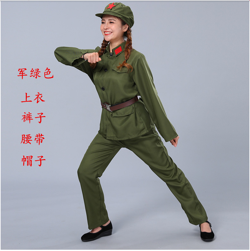 成人红军演出服八路军衣服红卫兵合唱服新四军话剧表演服抗战服装 - 图1