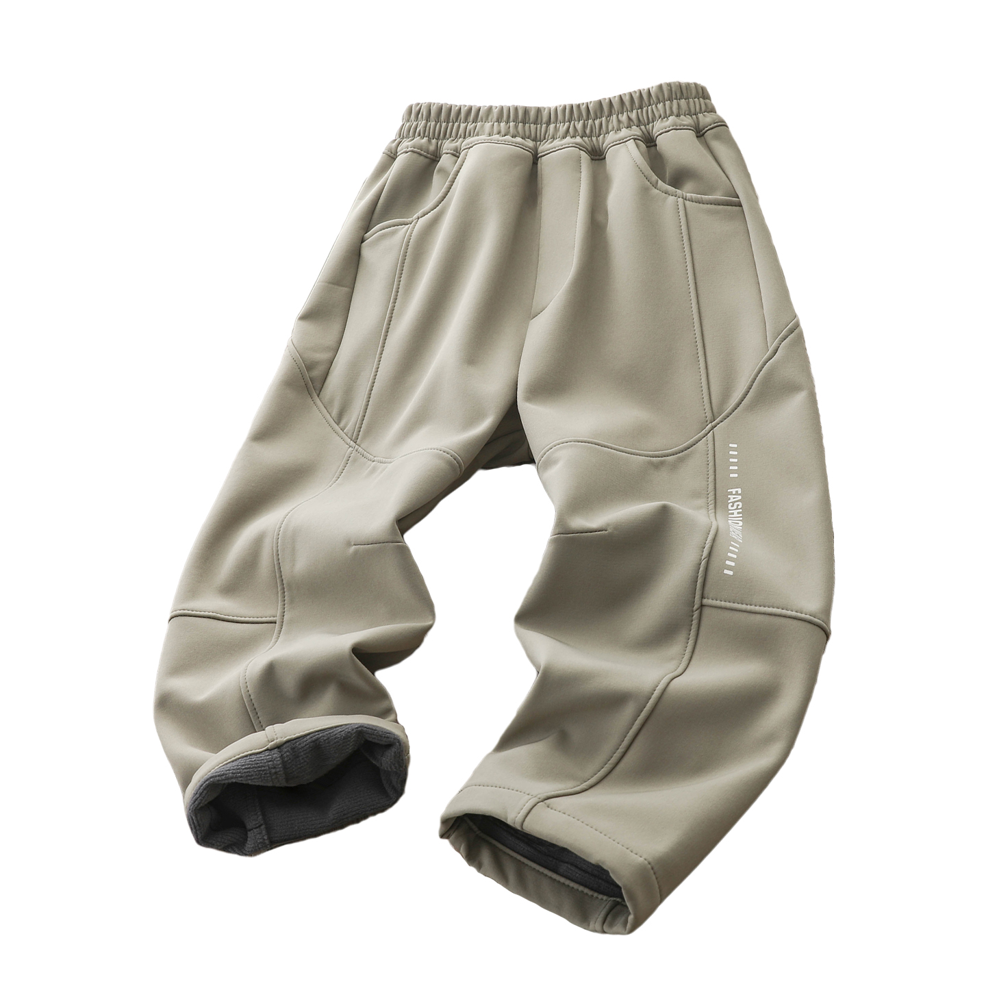 男童冲锋裤子加绒冬季款户外工装防风保暖中大童韩版休闲运动长裤 - 图3