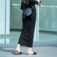 Spring and summer straight and versatile slim and stretchy long skirt