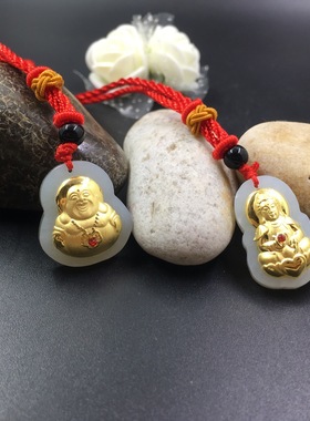 金镶玉情侣观音礼品吊坠