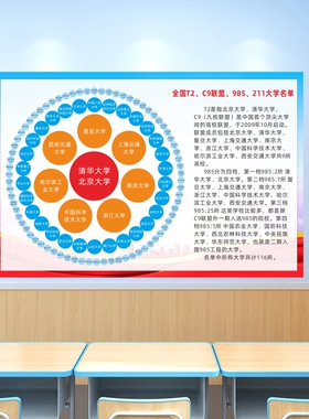 大学分布图985211名校海报墙贴