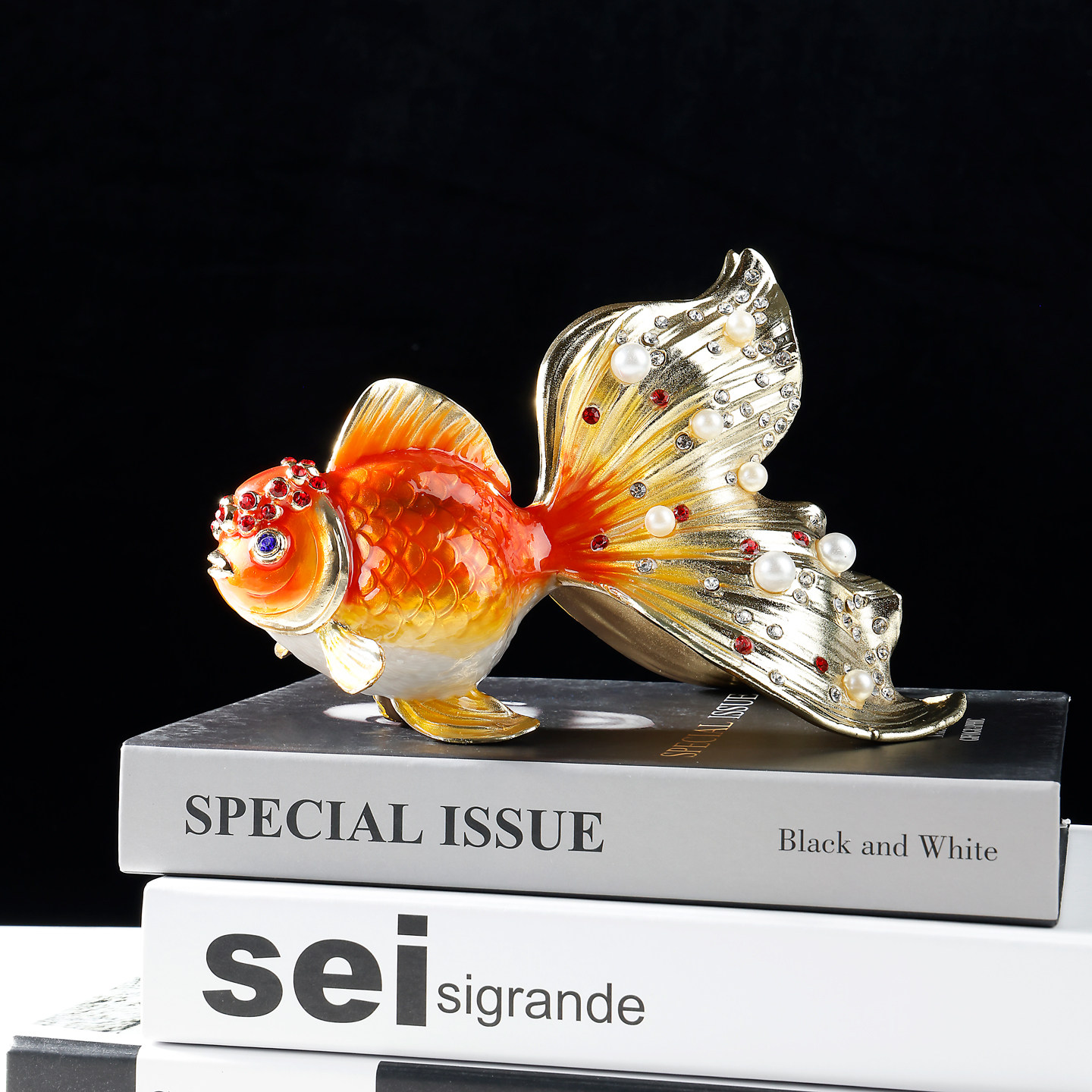 年年有余珐琅彩金鱼摆件入户玄关客厅轻奢艺术桌面装饰品乔迁礼物,淘宝优惠券,粉丝福利购,淘宝优惠卷