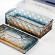 Light luxury jade gold glass carton household desktop tissue box high-end hotel napkin carton storage ornaments