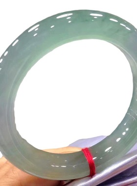 缅甸老坑翡翠手镯冰种正圈圆条玉手镯飘花晴水贵妃玉镯子女款送礼