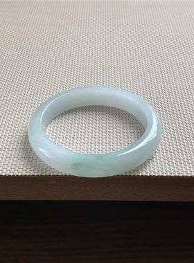 缅甸翡翠手镯冰种飘花玉镯子浅绿圆条贵妃女款玉石送妈妈女友礼物