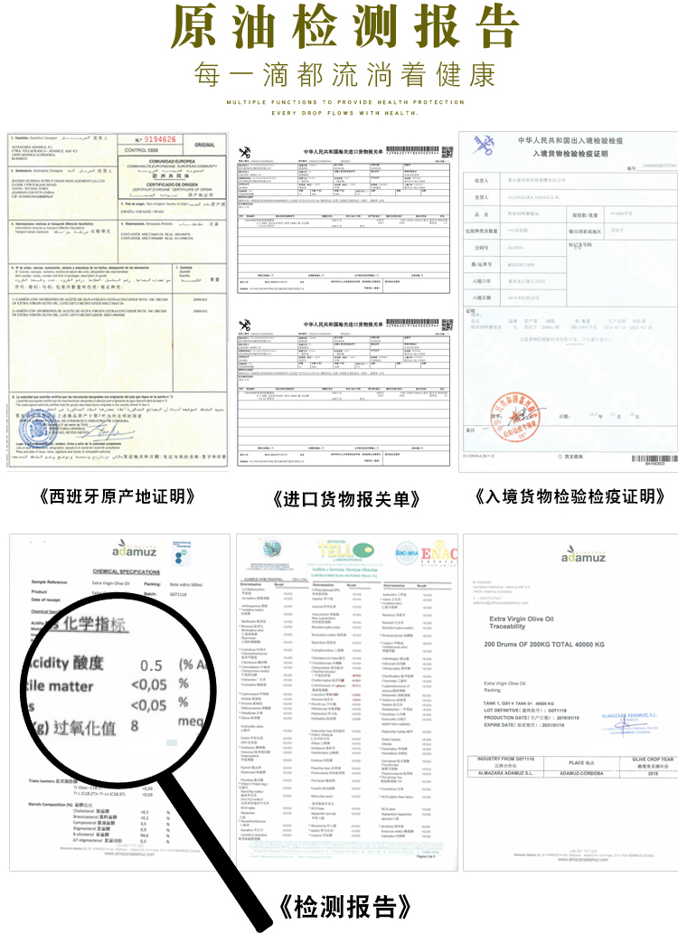 进口特级初榨橄榄油5L 纯正低健身脂食用油 牛排高温炒菜官方正品 - 图1