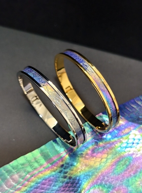 真皮蛇皮渐变色沙蛇蟒皮情侣手镯