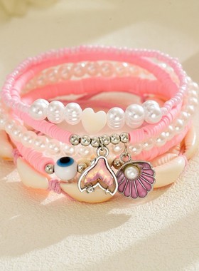 波西米亚海螺贝壳度假手链套装