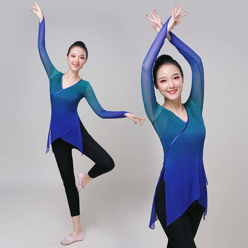 古典舞练功服女成舞蹈服装芭蕾舞练功上衣中国舞身韵民族舞蹈纱衣 卿之舞 淘优券