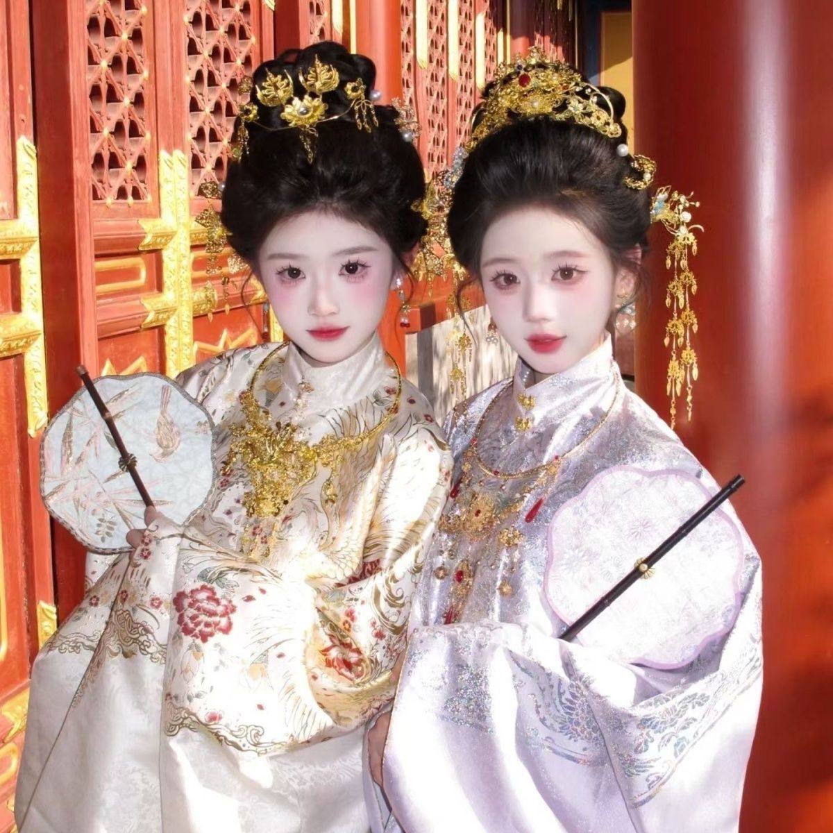 汉服套装女中国风明制立领重工春秋古装织金套装古风对襟衫马面裙,淘宝优惠券,粉丝福利购,淘宝优惠卷