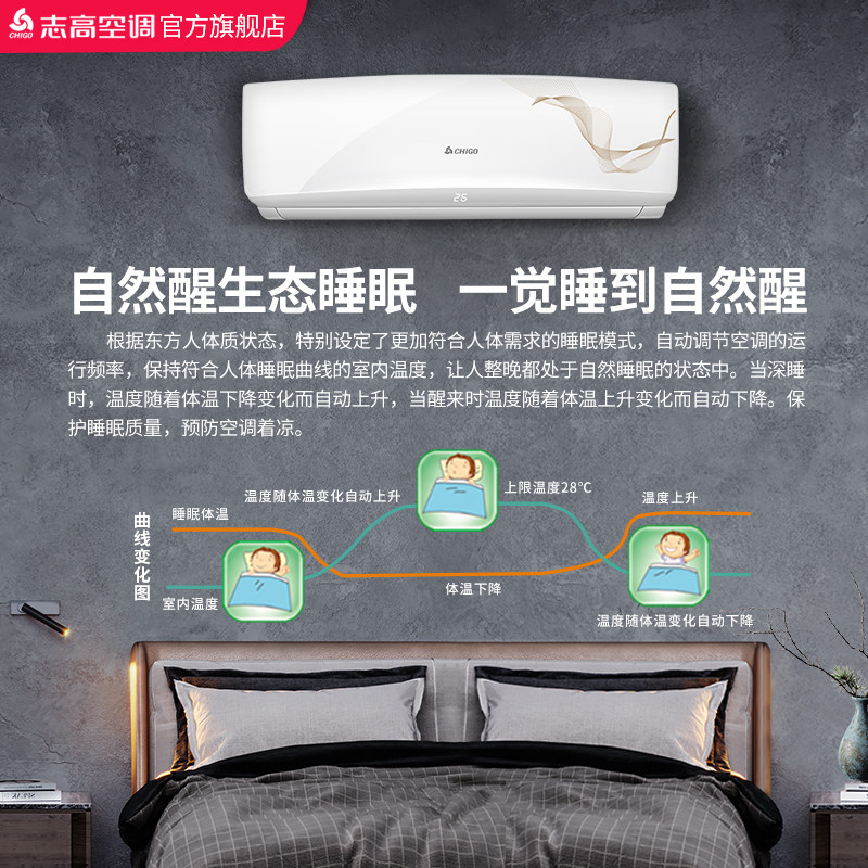 志高gd9ra2冷暖两用双温1p速空调 志高空调空调