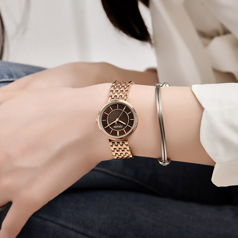 聚利时新款时尚复古纤薄小巧不锈钢商务ins女士防水石英小众手表 - 图0