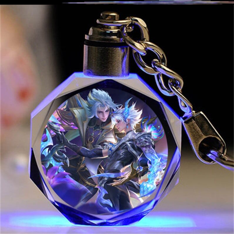 王者荣耀水晶王者荣耀水晶钥匙扣挂件创意曜云鹰飞将颜马超神威饰品生日礼物澜