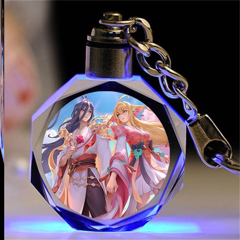 王者荣耀水晶王者荣耀水晶挂件钥匙扣饰品老夫子百相守梦男女礼物定制赠品挂饰