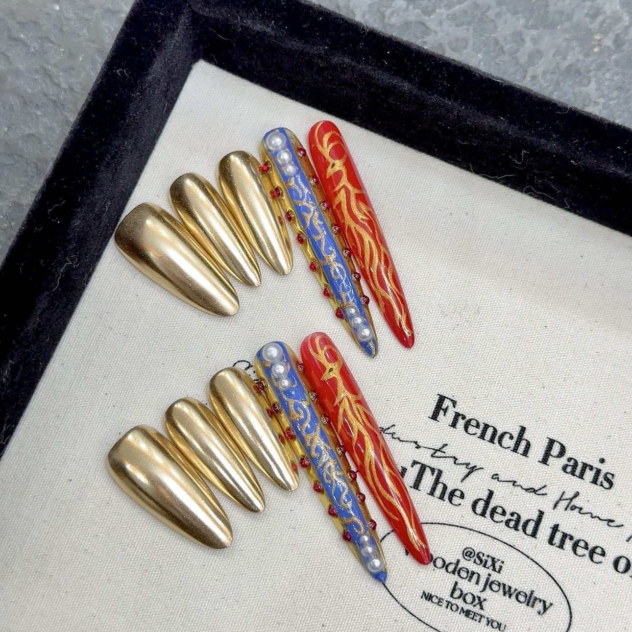 超长水滴纯手工穿戴甲宫廷风金色奢华端护甲级美甲珍珠显白穿戴甲,淘宝优惠券,粉丝福利购,淘宝优惠卷