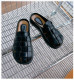 Mowa manufacturer hollow woven slippers for outer wear 2025 summer new one-legged Roman retro Baotou half slippers for women