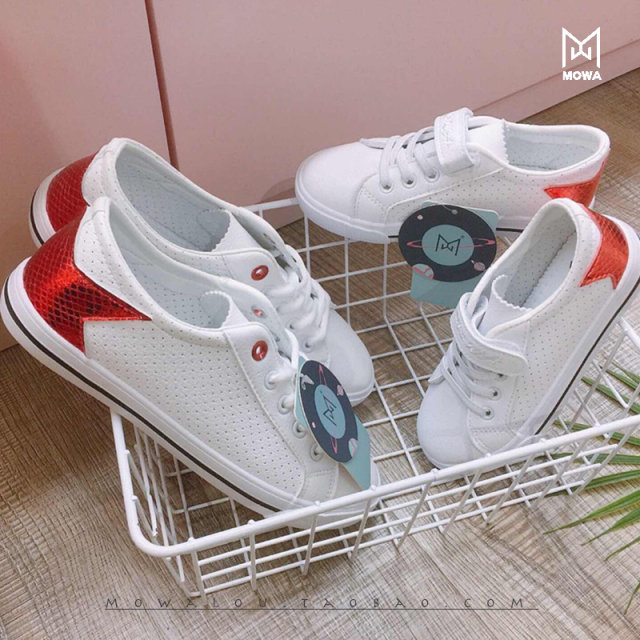 Starlight soft hollow ink tile white sneakers