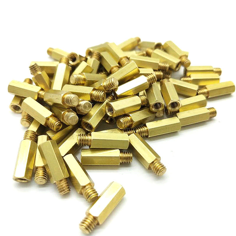 铜柱六角螺柱隔离柱M4X5 6 8 10 12 15+4对边5.0MM外牙M4转M3内牙 - 图3