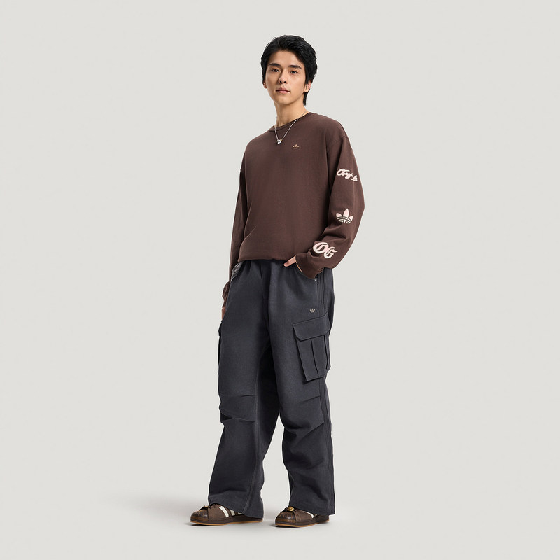 adidas阿迪达斯三叶草大LOGO棉质套头上衣2026春男长袖T恤 KR5045,淘宝优惠券,粉丝福利购,淘宝优惠卷