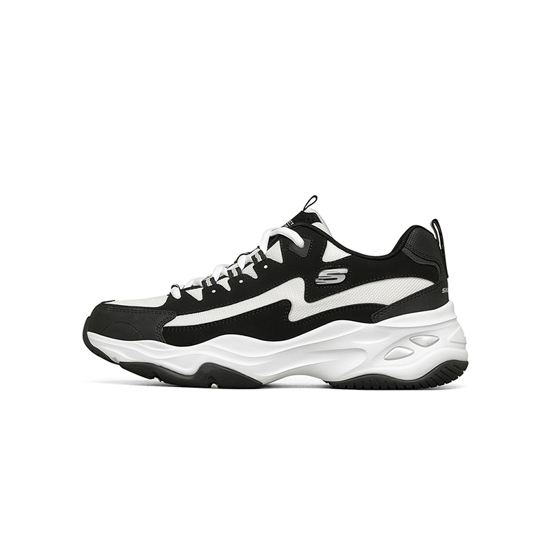 Skechers斯凯奇男鞋秋黑白熊猫鞋老爹鞋运动休闲鞋透气237225 - 图0