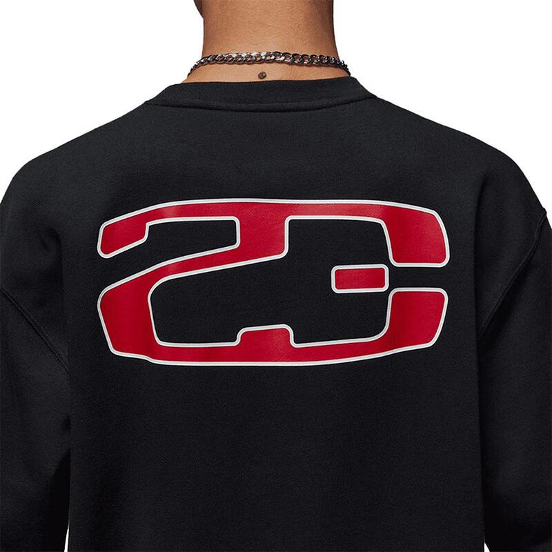 Jordan耐克卫衣男25冬新款休闲宽松印花针织圆领套头衫IO7830-010 - 图2