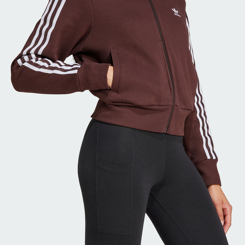 adidas阿迪达斯三叶草ADICOLOR修身夹克冬女双面针织外套 IN6061,淘宝优惠券,粉丝福利购,淘宝优惠卷