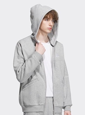 【自营】Adidas阿迪达斯梭织夹克男灰色运动服休闲上衣IK7327