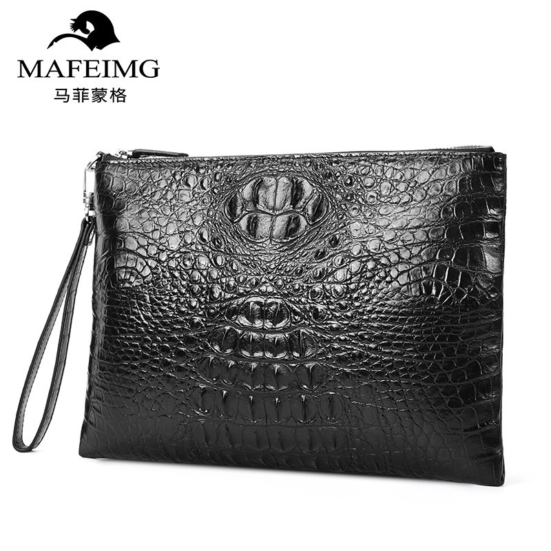 鳄鱼皮手包真皮正品男包大容量商务 马菲蒙格男士包袋