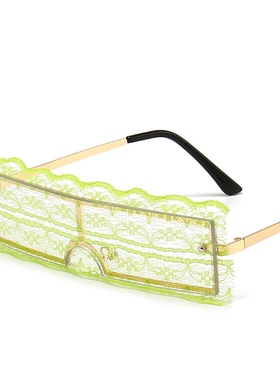 小红书网红气质款遮脸墨镜时尚蕾丝装饰舞会派对凹造型街拍太阳镜