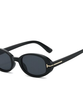 欧美复古玳瑁小框椭圆太阳镜ins网红街拍凹造型墨镜防紫外线UV400