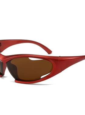 前卫先锋未来感墨镜Y2K男女复古时髦异形镂空设计太阳镜美式高街