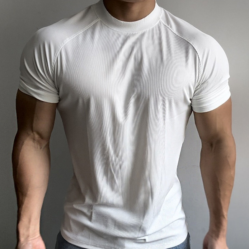 夏季运动户外短袖男T恤弹力速干插肩袖小领口透气撸铁训练健身衣,淘宝优惠券,粉丝福利购,淘宝优惠卷