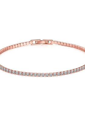 Pure 925 Silver Jewelry 18CM Tennis Bracelet 2mm Zirconia An