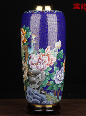 孔雀铜胎珐琅中式风送老外景泰蓝