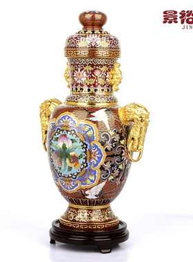 景泰蓝花瓶家居客厅送老人工艺品